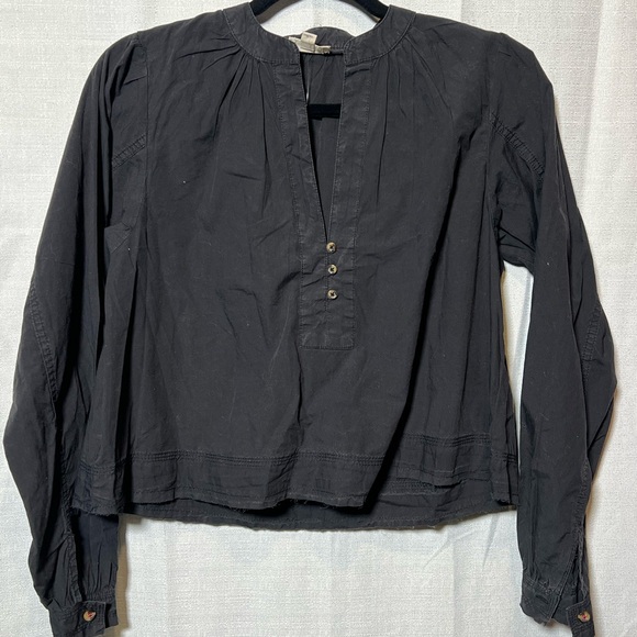 Pilcro Cropped Henley Top-‎ XXS - Picture 2 of 8